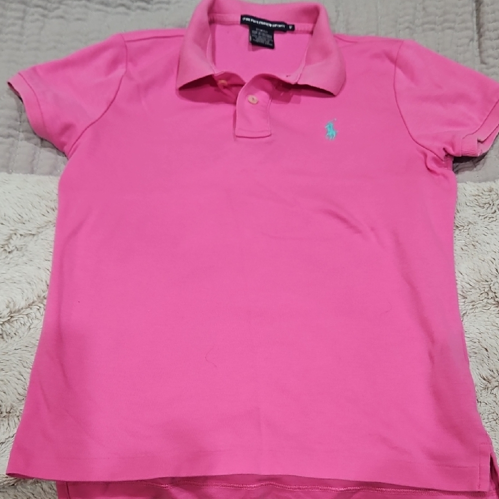 Ralph Lauren Hot Pink Polo Shirt with Mint Pony